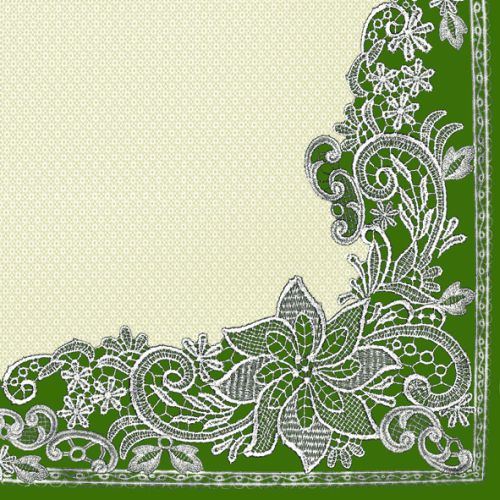 Maki ubrousky paprov 3vrstv 33 x 33 cm 20 ks - Richelieu Lace Green