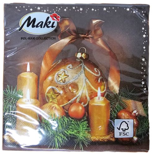 Maki ubrousky vnon 3vrstv 33 x 33 cm 20 ks - Golden Style Composition