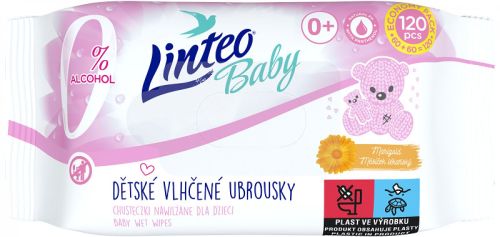 Linteo Baby vlhen ubrousky s mkem lkaskm 120 ks