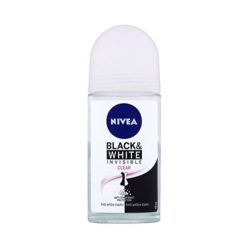 Nivea Black &amp; White Invisible Clear kuličkový antiperspirant 50 ml