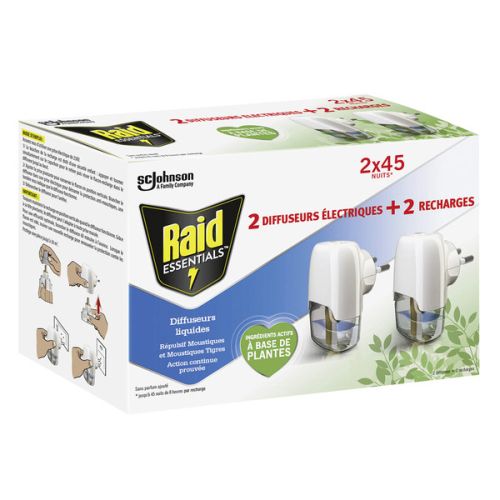 Raid elektrick odpaova s tekutou npln proti komrm 2 x 45 noc 2 x 32 ml