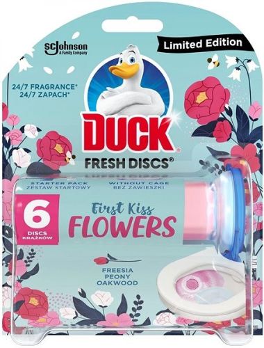 Duck Fresh Discs Flowers First Kiss WC gel pro hygienickou istotu a svest toalety 36 ml