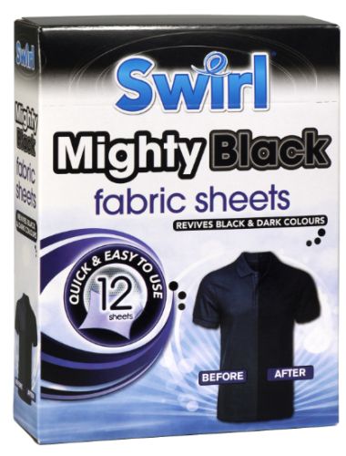 Swirl ubrousky do suiky Mighty Black na ern prdlo 12 ks