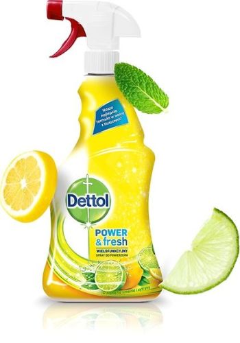 Dettol Power &amp; Fresh antibakteriální víceúčelový sprej Citron &amp; Limeta 500 ml