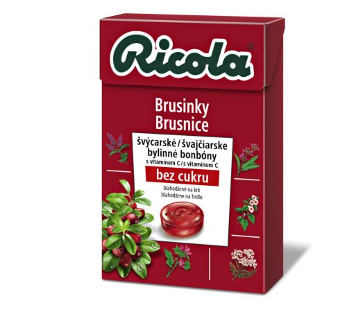 Ricola Brusinky - Cranberry 40g bez cukru