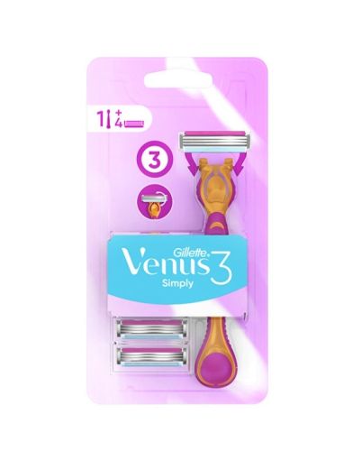 Gillette Simply Venus 3 strojek + 4 hlavice