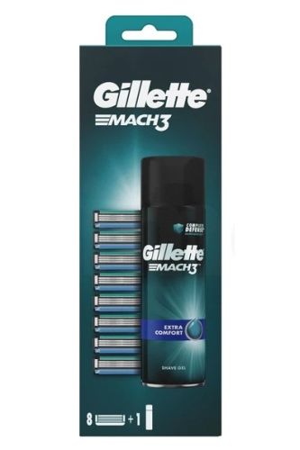 Gillette Mach3 8 hlavic+gel na holen Extra Comfort 200 ml