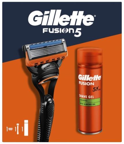 Gillette Fusion5 drkov kazeta holic strojek+gel na holen 200 ml