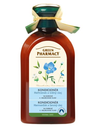 Green Pharmacy Heřmánek a Lněný olej - kondicionér pro barvené a melírované vlasy, 300 ml