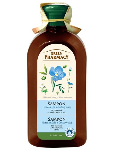 Green Pharmacy Heřmánek a Lněný olej - šampon pro barvené a melírované vlasy, 350 ml