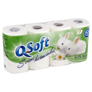 Q soft toaletní papír heřmánkový 8X160 útržků 3vrstvý