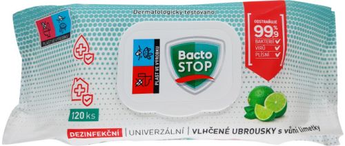 BactoSTOP dezinfekn vlhen ubrousky 120ks Lime