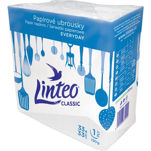 Linteo Classic 1V bl paprov ubrousky 100ks 33x33cm