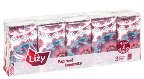 Linteo paprov kapesnky Lizy 10x10 ks, bl, 3-vrstv