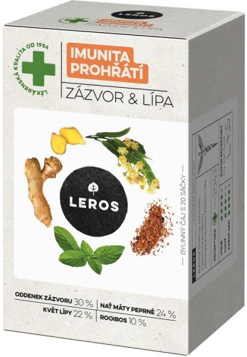 LEROS Imunita prohřátí zázvor &amp; lípa bylinný čaj aromatizovaný 10 x 2g