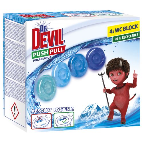 Dr. Devil WC Push Pull Gel Polar Aqua WC blok bez koku, 4  20 g