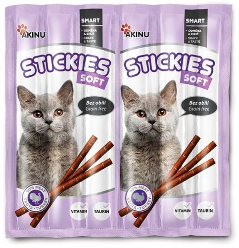 Akinu Stickies pro kočky 6 × 5  g, krůtí tyčinky