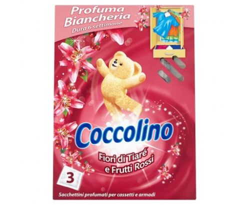 Coccolino vonné sáčky do prádla Fiori di Tiaré e Frutti Rossi 3 ks