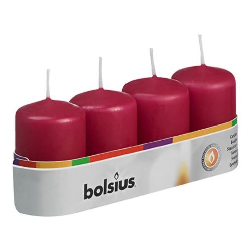 Bolsius advetní svíčky (4ks/fol) vínová