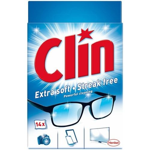 Clin Vlhčené čistící ubrousky na brýle 14 ks