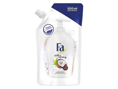 Fa tekuté mýdlo Soft &amp; Caring Coconut náplň 500 ml