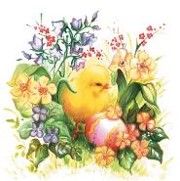 Daisy ubrousky velikonon 3vrstv 33 x 33 cm 20 ks - Chicken with Pink Egg